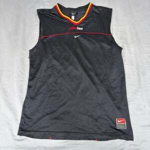 Vintage Miami‎ Heat Nike Reversible Jersey Mens L Black Red Sleeveless Pullover.